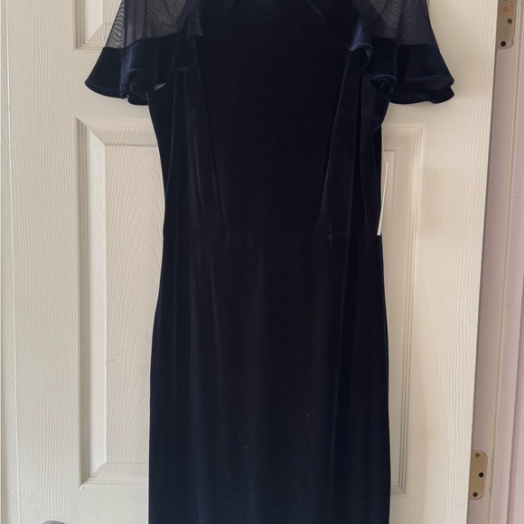 NWT Eliza J Ruffle Sleeve Velvet Cocktail Dress - Picture 6 of 14